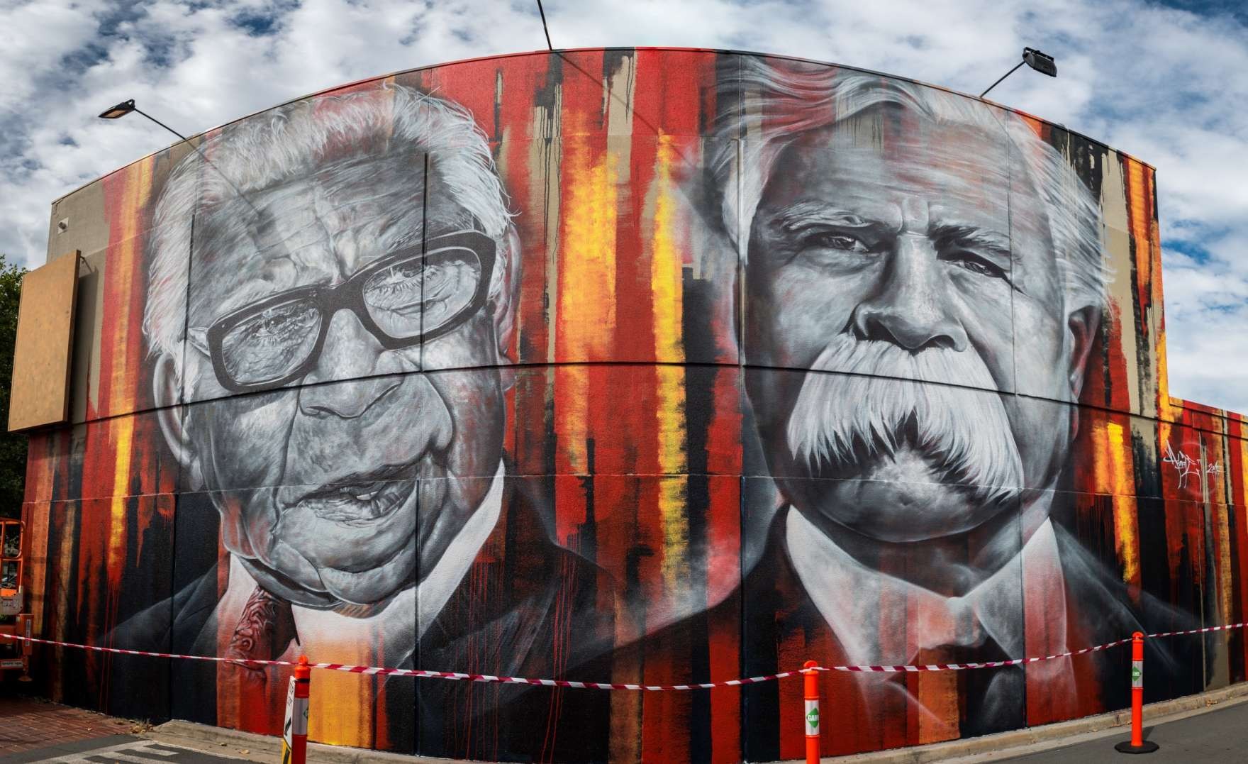 The late William Cooper and the late Pastor Sir Douglas Nicholls KCVO OBE MBE have been honoured as part of Greater Shepparton's Aboriginal Street Art Project.