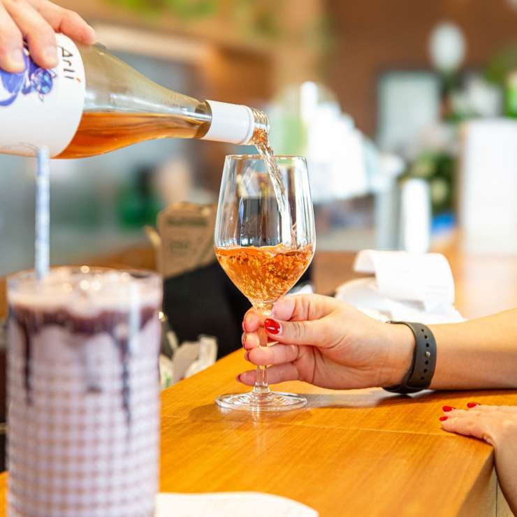 Pouring wine into a glass