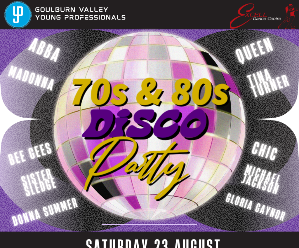Cover image for event - GVYP x Excell Dance Centre: 70s + 80s Disco Party