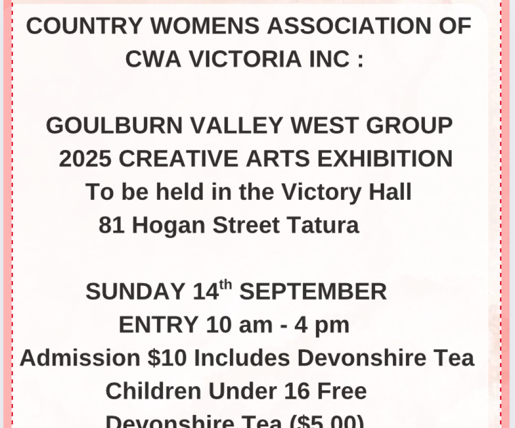 Cover image for event - CWA Goulburn Valley West Group Craft Exhibition