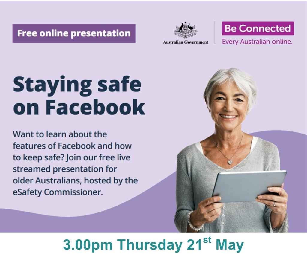 Cover image for event - BeConnected Presentation at Shepparton Library - Staying Safe on Facebook