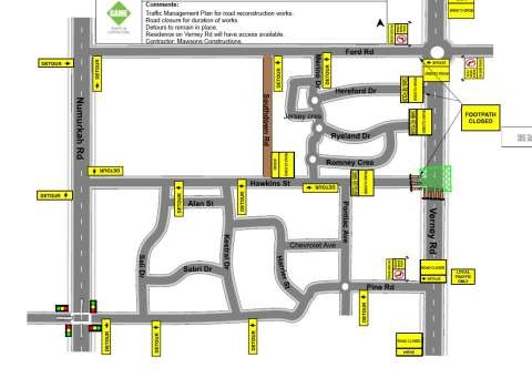 Traffic managment plan Hawkins and Verney road intersection closure
