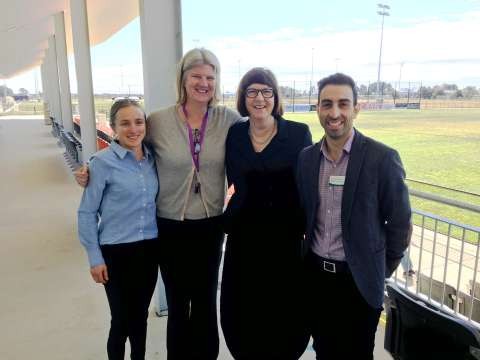 Vicsport CEOs Conference 2018 Bronwyn Humphrys Vicsports Lisa Hasker CEO Vicsport Kate Palmer CEO ASC Anthony Nicolaci GSCC 2 2018