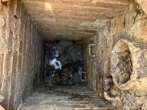 Rubbish that has ended up in the drainage system