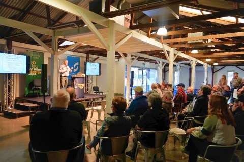 Guest speaker Geoff Lodge, presenting Cut Your Bills First: The Home Retrofit & Electrification Roadmap.
